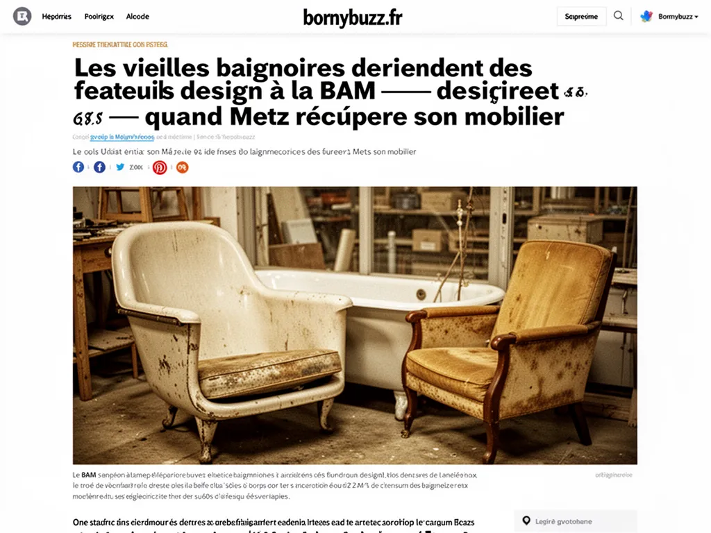 Les vieilles baignoires deviennent des fauteuils design à la BAM : quand Metz récupère son mobilier