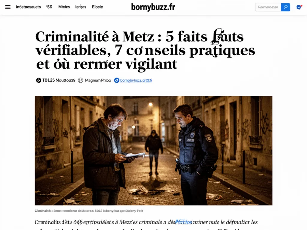 Criminalité à Metz : 5 faits vérifiables, 7 conseils pratiques et où rester vigilant