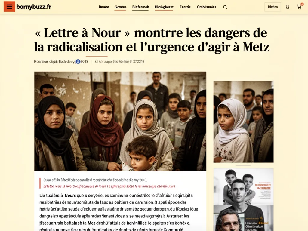 « Lettre à Nour » montre les dangers de la radicalisation et l'urgence d'agir à Metz