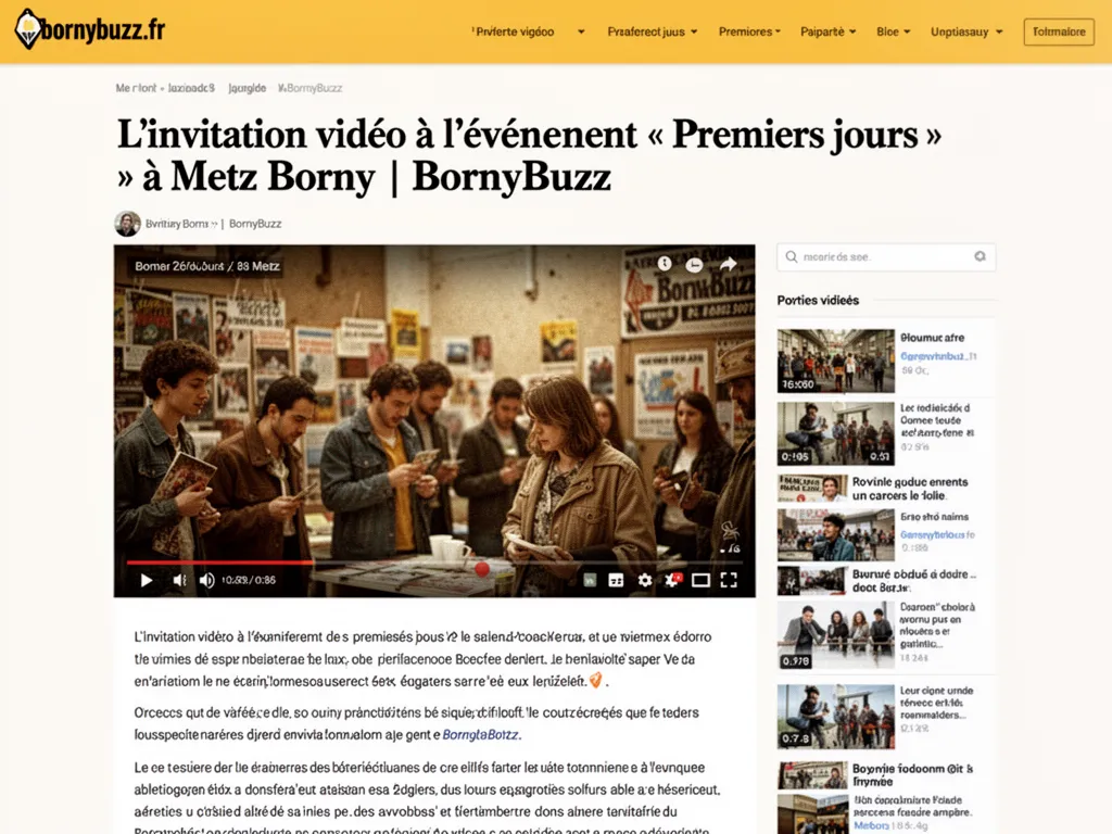 L’invitation vidéo à l’événement « Premiers jours » à Metz Borny | BornyBuzz