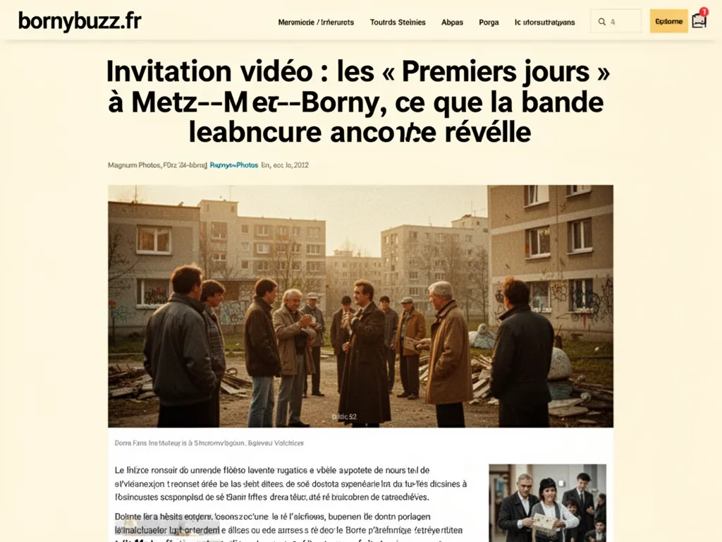 Invitation vidéo : les « Premiers jours » à Metz‑Borny, ce que la bande annonce révèle