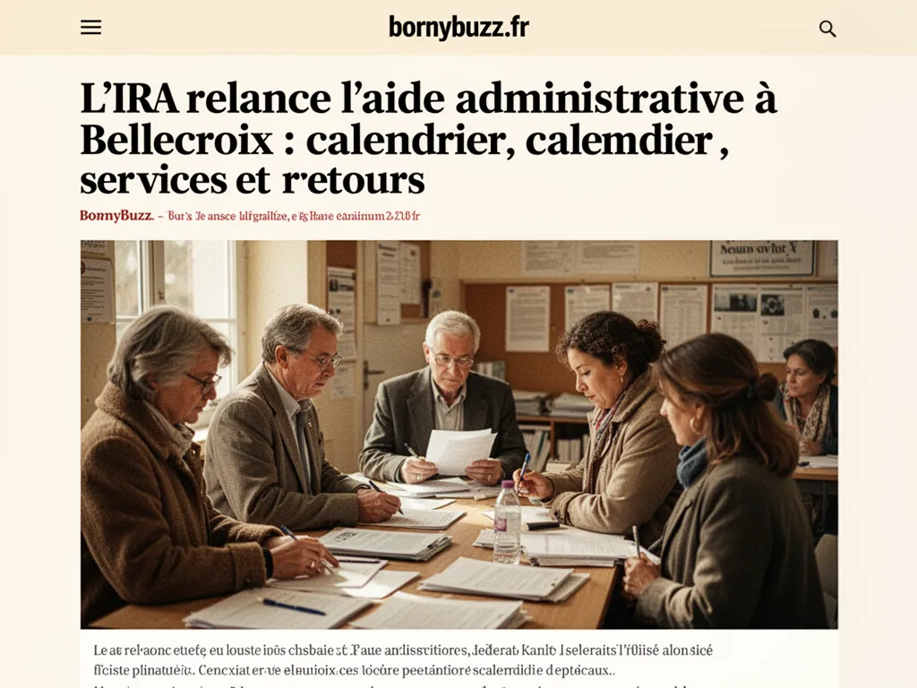 L'IRA relance l'aide administrative à Bellecroix : calendrier, services et retours
