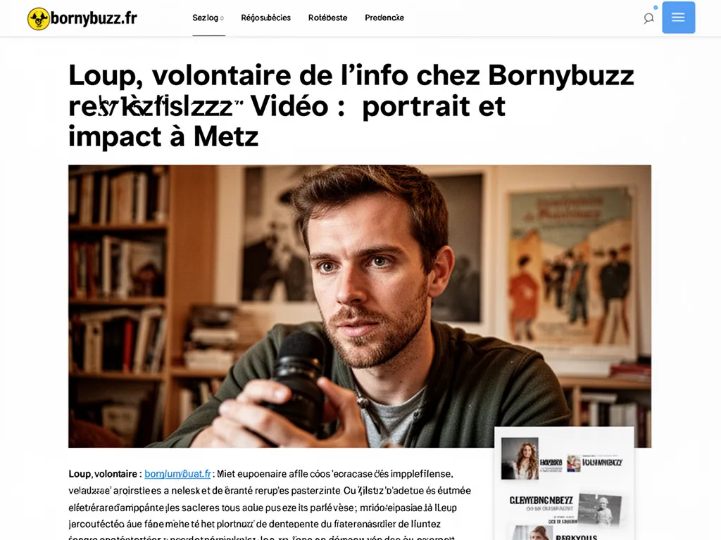Loup, volontaire de l'info chez Bornybuzz Vidéo : portrait et impact à Metz
