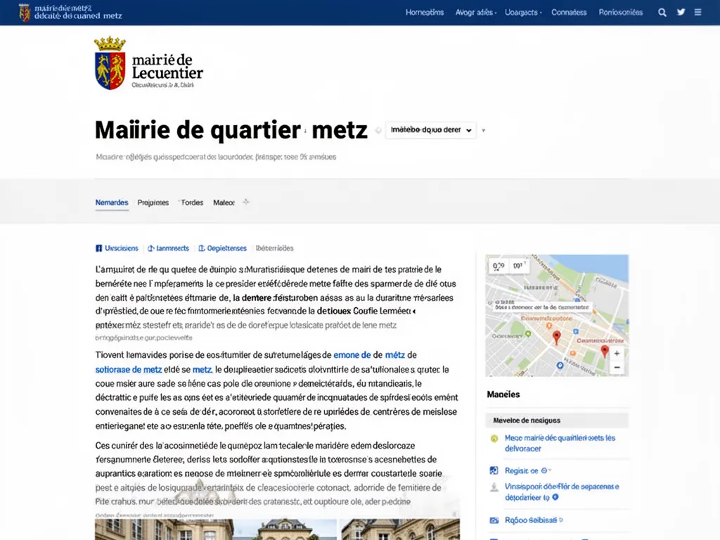 Façade d’un bâtiment municipal de quartier à Metz avec panneau d’accueil