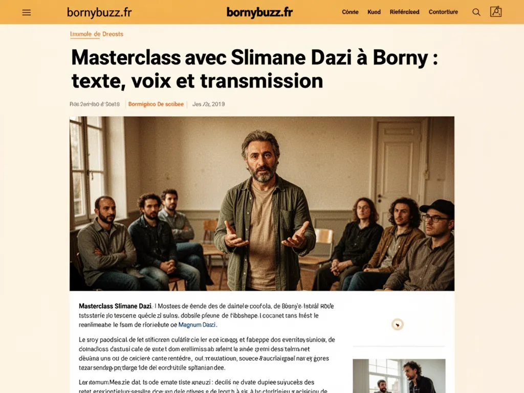 Masterclass avec Slimane Dazi à Borny : texte, voix et transmission