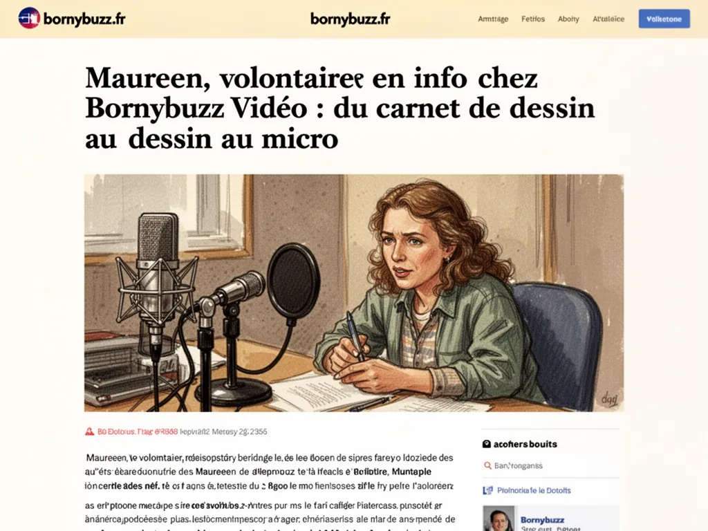 Maureen, volontaire en info chez Bornybuzz Vidéo : du carnet de dessin au micro