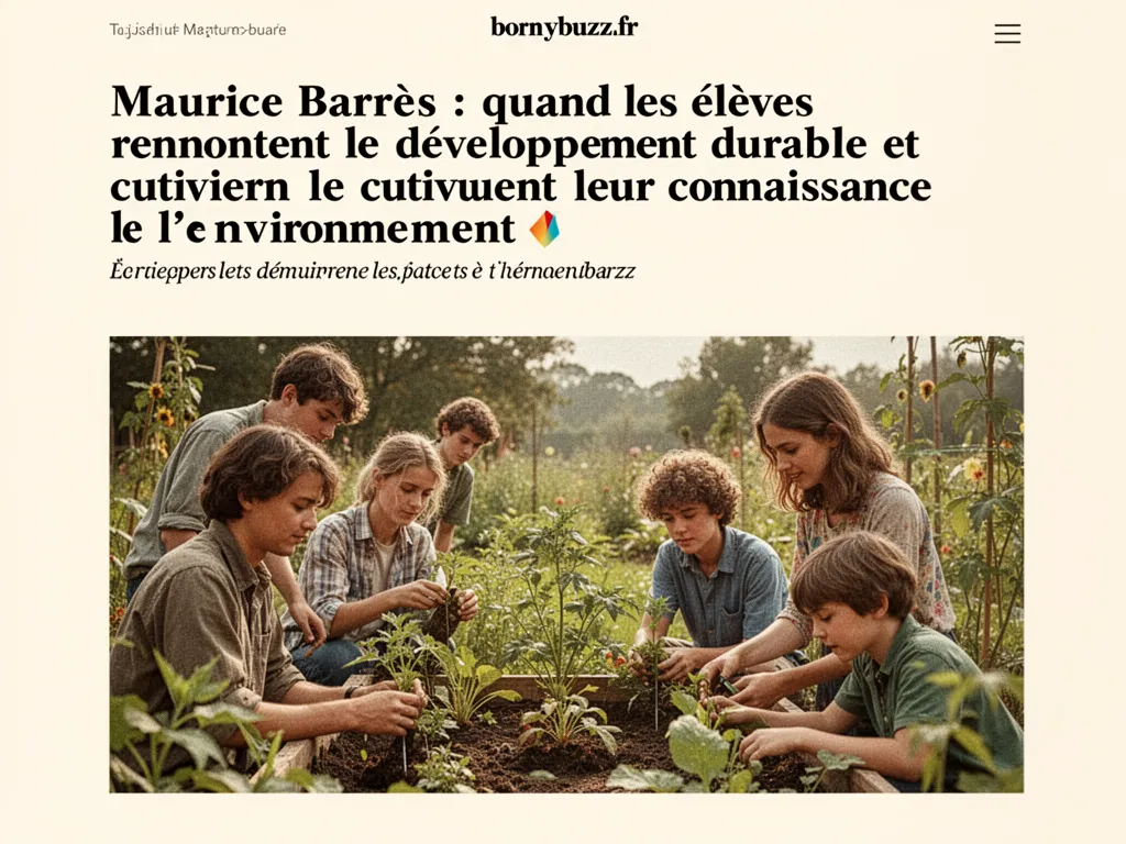 Maurice Barrès : quand les élèves rencontrent le développement durable et cultivent leur connaissance de l'environnement