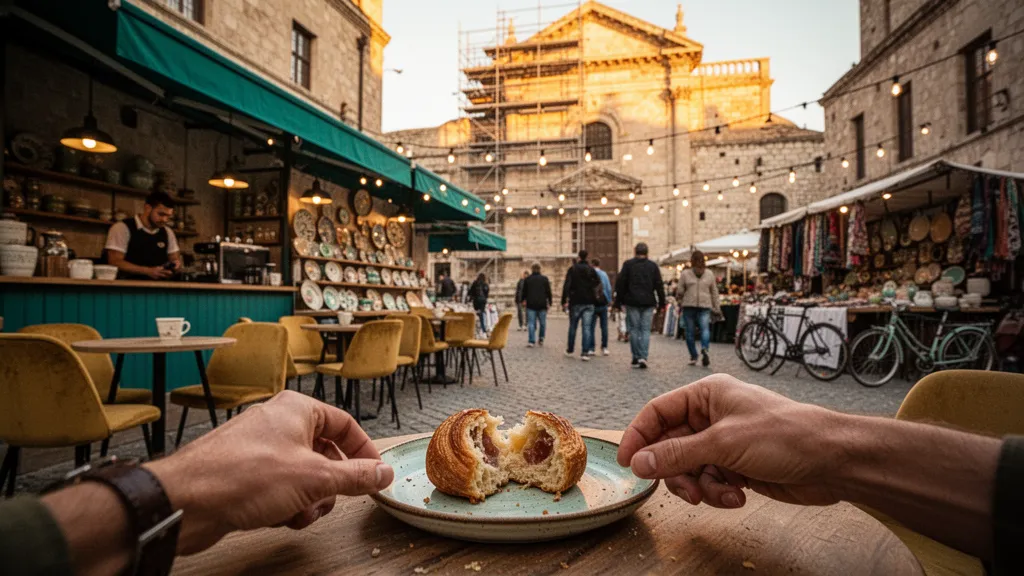 Vue de Metz avec la cathédrale au premier plan et des façades anciennes le long de la Moselle