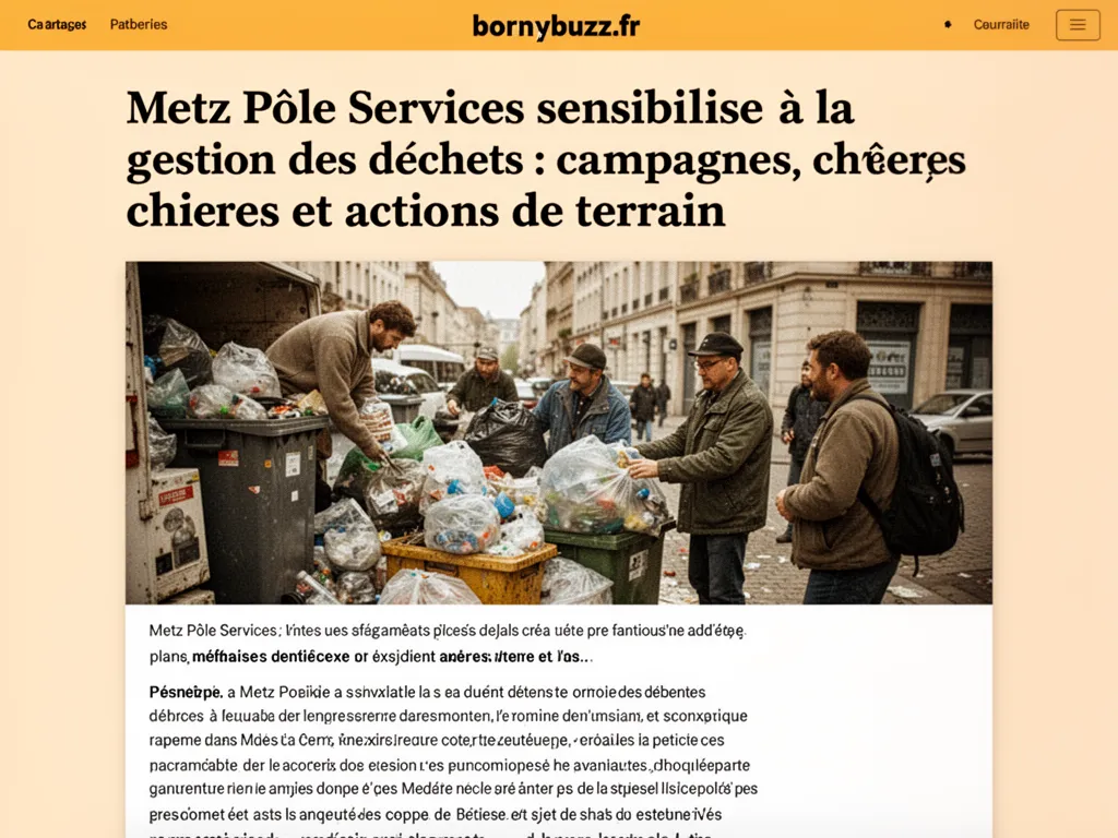 Metz Pôle Services sensibilise à la gestion des déchets : campagnes, chiffres et actions de terrain