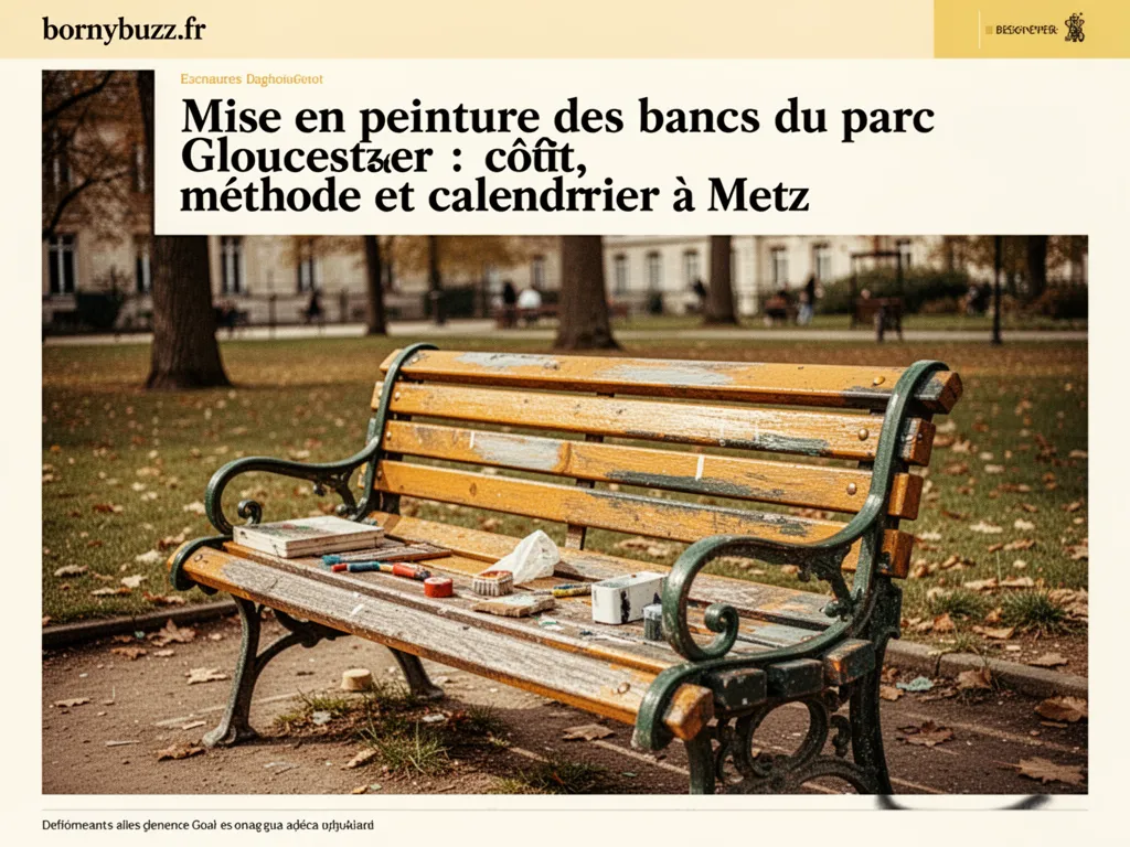 Mise en peinture des bancs du parc Gloucester : coût, méthode et calendrier à Metz