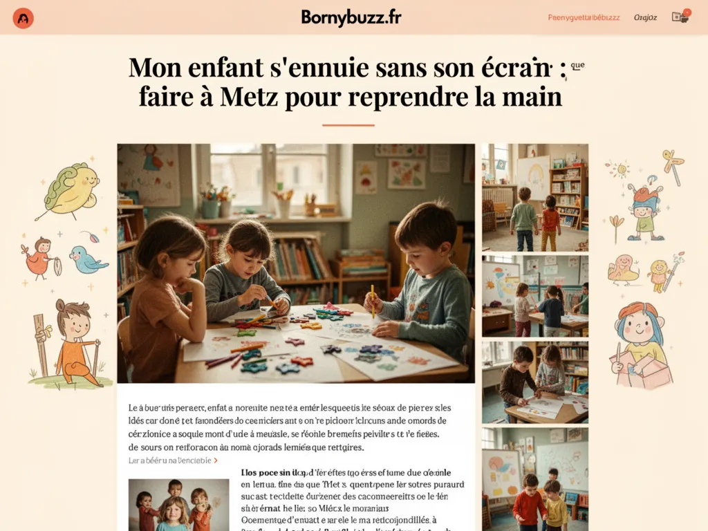 Mon enfant s'ennuie sans son écran : que faire à Metz pour reprendre la main