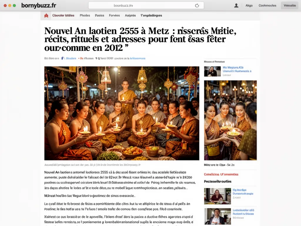 Nouvel An laotien 2555 à Metz : récits, rituels et adresses pour fêter comme en 2012