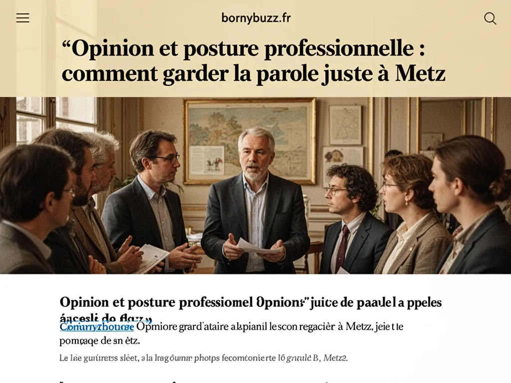 Opinion et posture professionnelle : comment garder la parole juste à Metz