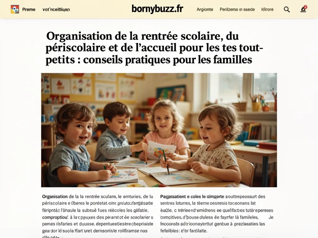 Organisation de la rentrée scolaire, du périscolaire et de l'accueil pour les tout-petits : conseils pratiques pour les familles