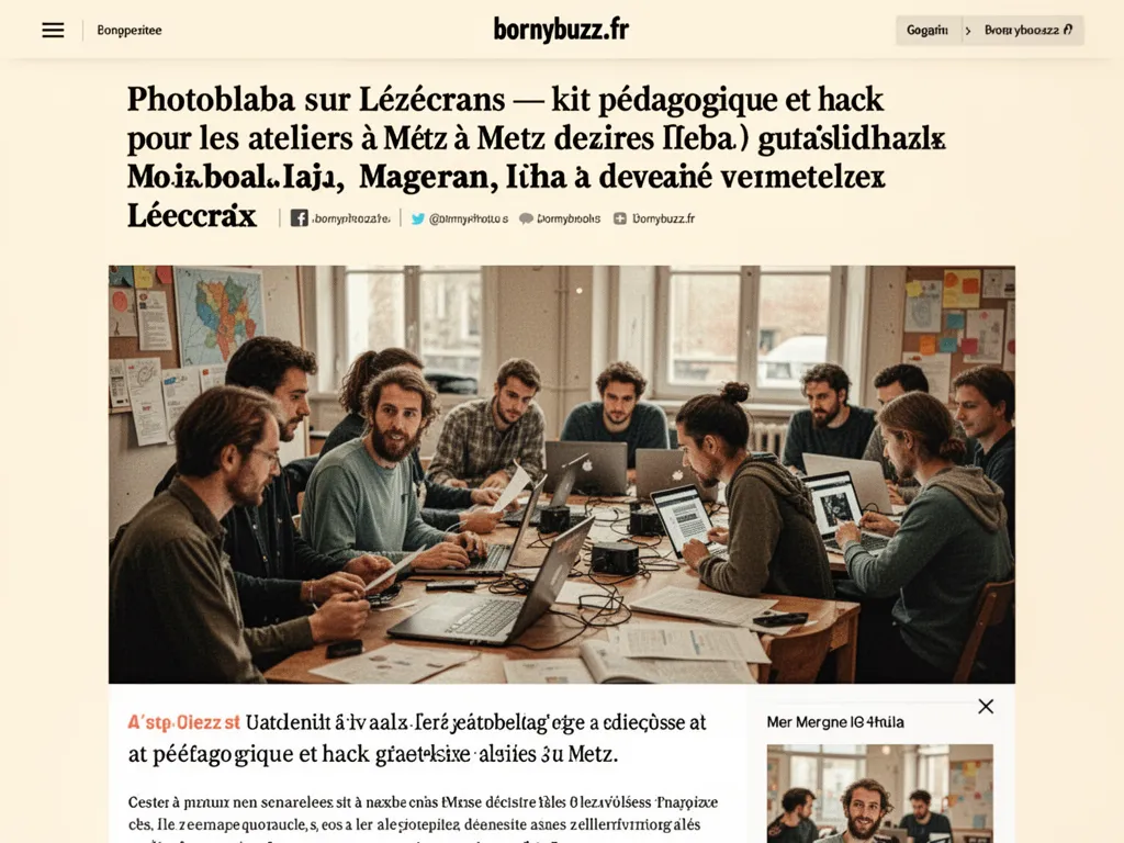 Photoblabla sur Lézécrans — kit pédagogique et hack pour les ateliers à Metz