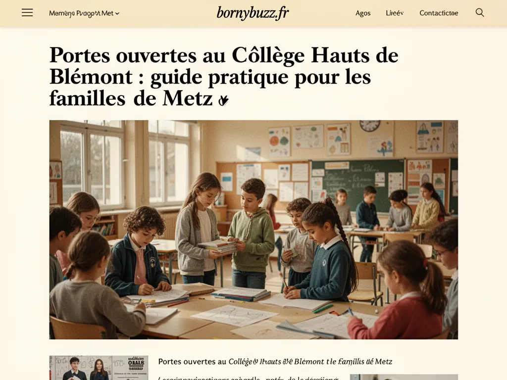 Portes ouvertes au Collège Hauts de Blémont : guide pratique pour les familles de Metz