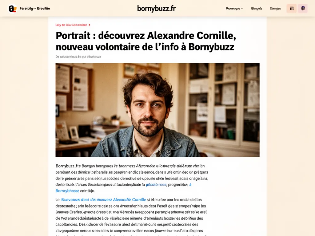 Portrait : découvrez Alexandre Cornille, nouveau volontaire de l’info à Bornybuzz