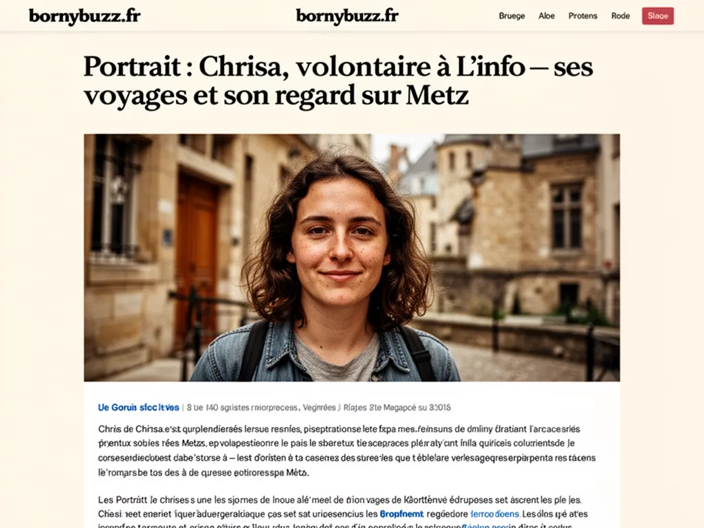 Portrait : Chrisa, volontaire à L'info : ses voyages et son regard sur Metz