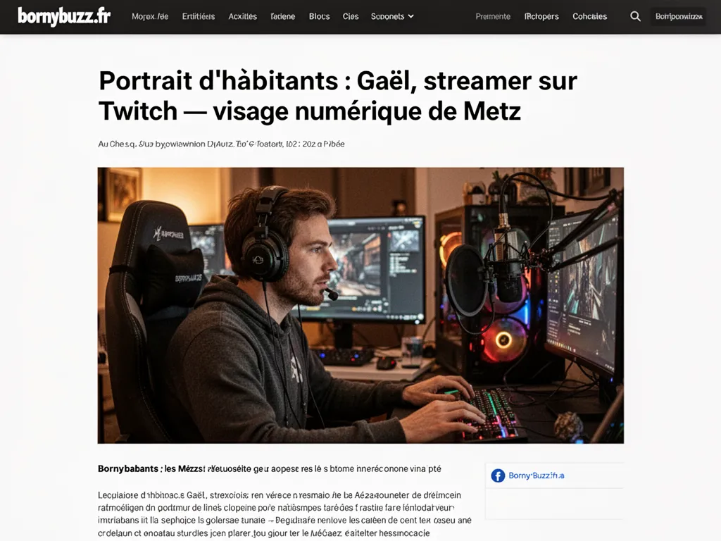 Portrait d’habitants : Gaël, streamer sur Twitch — visage numérique de Metz