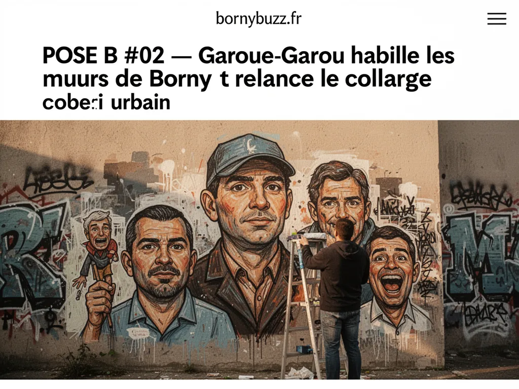 POSE B #02 : Garoue‑Garou habille les murs de Borny et relance le collage urbain