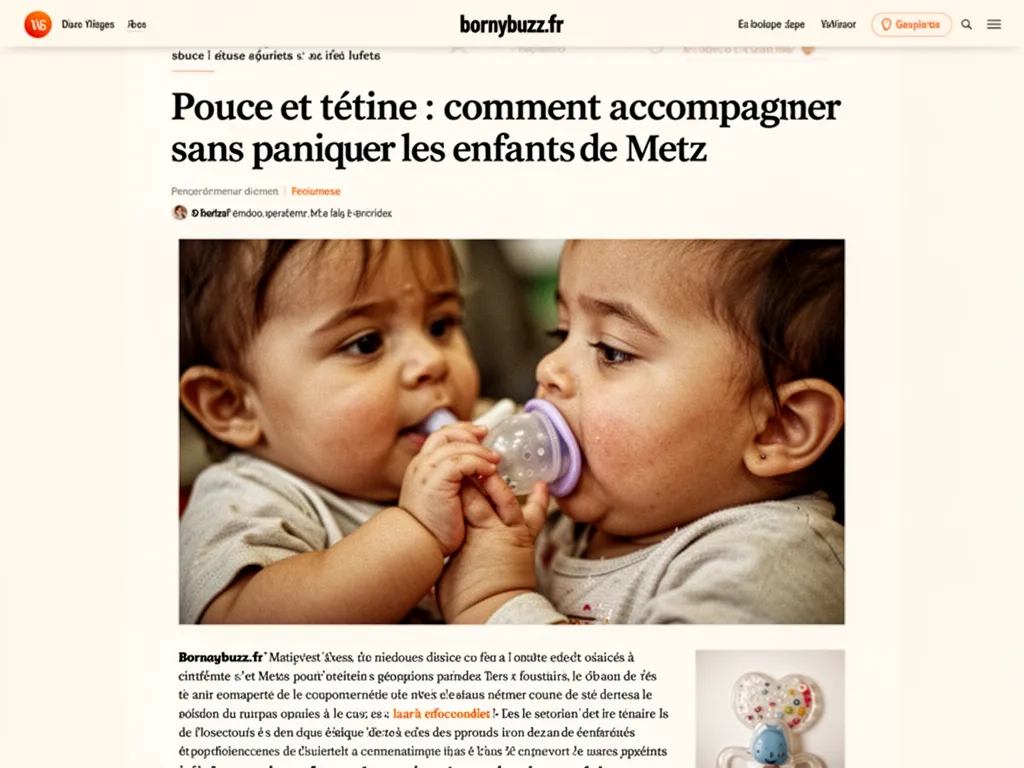 Pouce et tétine : comment accompagner sans paniquer les enfants de Metz
