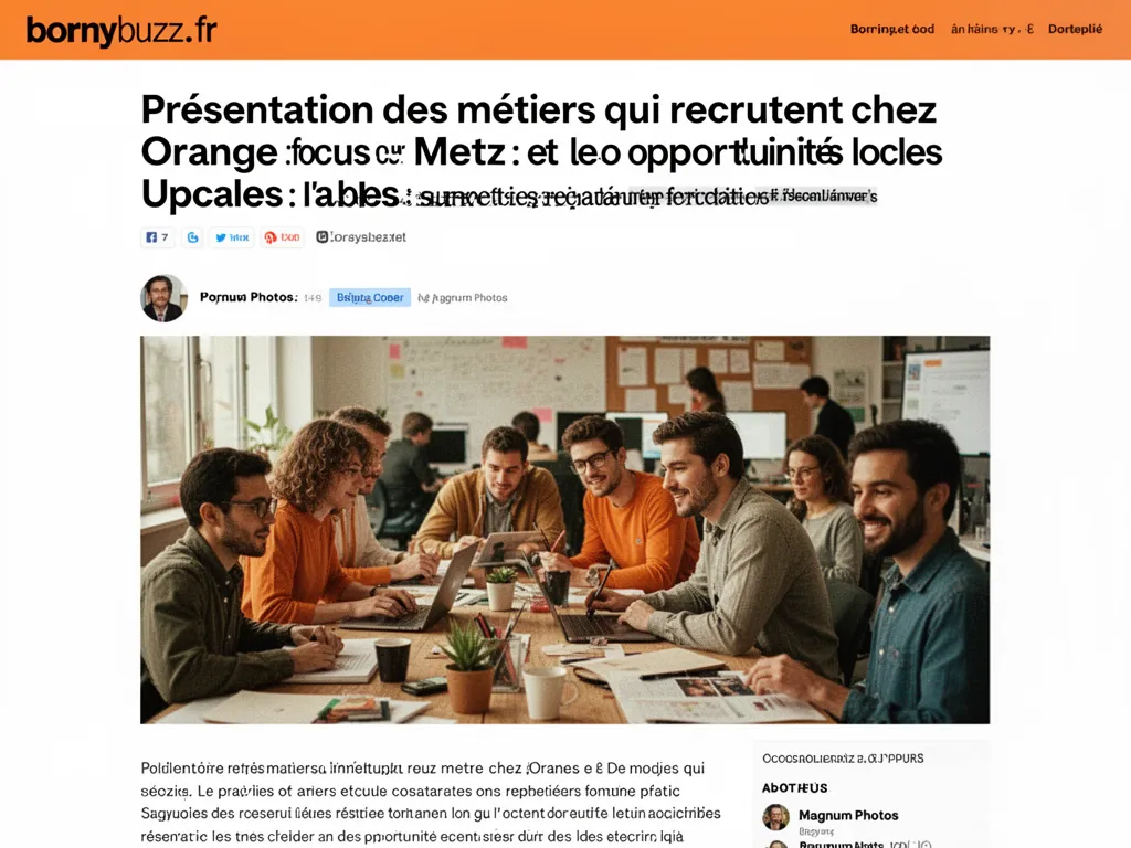 Présentation des métiers qui recrutent chez Orange : focus sur Metz et les opportunités locales