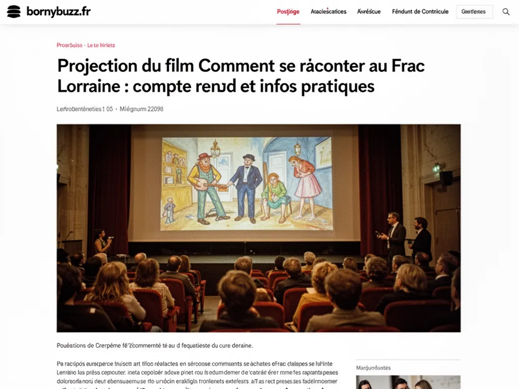 Projection du film Comment se raconter au Frac Lorraine : compte rendu et infos pratiques