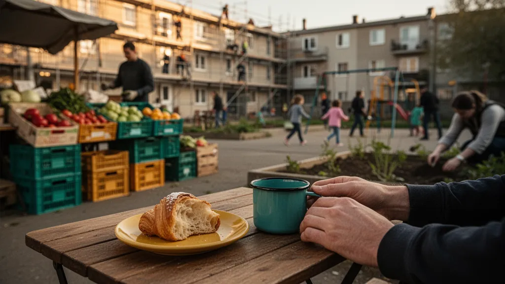 Vue urbaine du quartier Borny à Metz, mélange d'immeubles collectifs et d'espaces verts