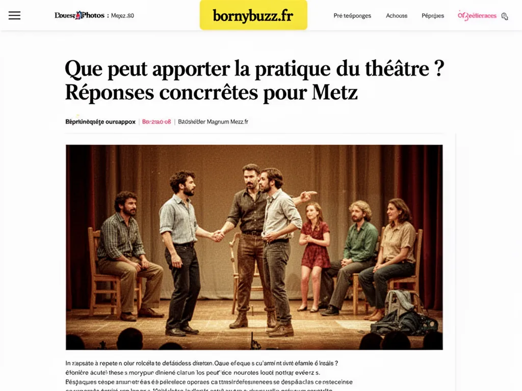 Que peut apporter la pratique du théâtre ? Réponses concrètes pour Metz