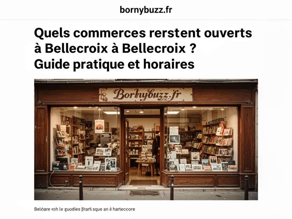 Quels commerces restent ouverts à Bellecroix ? Guide pratique et horaires