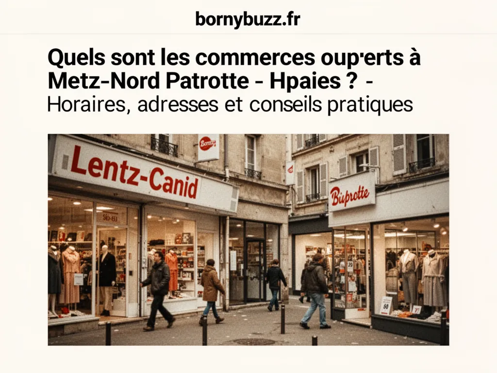 Quels sont les commerces ouverts à Metz-Nord Patrotte ? - Horaires, adresses et conseils pratiques