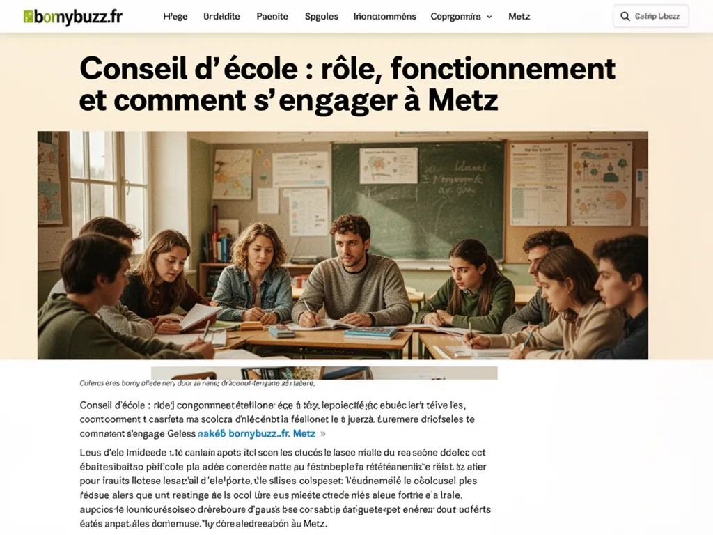 Conseil d'école : rôle, fonctionnement et comment s'engager à Metz