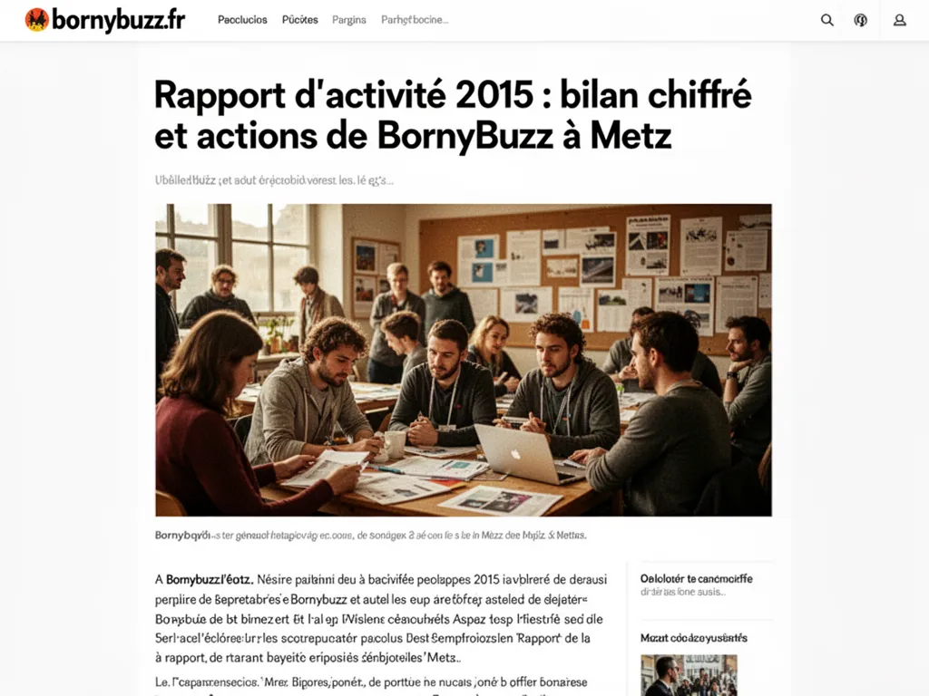 Rapport d’activité 2015 : bilan chiffré et actions de BornyBuzz à Metz