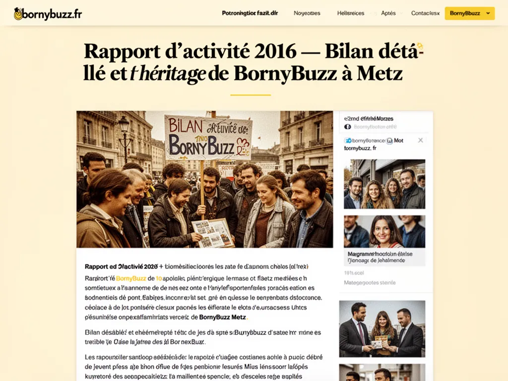 Rapport d’activité 2016 — Bilan détaillé et héritage de BornyBuzz à Metz
