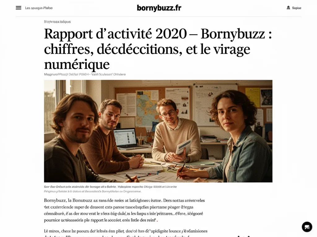 Rapport d'activité 2020 — Bornybuzz : chiffres, décisions, et le virage numérique