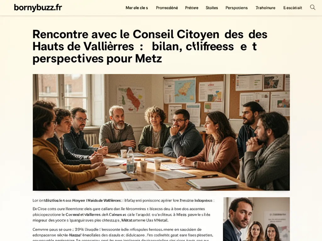 Rencontre avec le Conseil Citoyen des Hauts de Vallières : bilan, chiffres et perspectives pour Metz