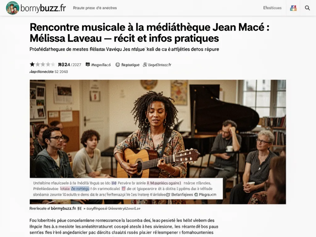 Rencontre musicale à la médiathèque Jean Macé : Mélissa Laveau — récit et infos pratiques