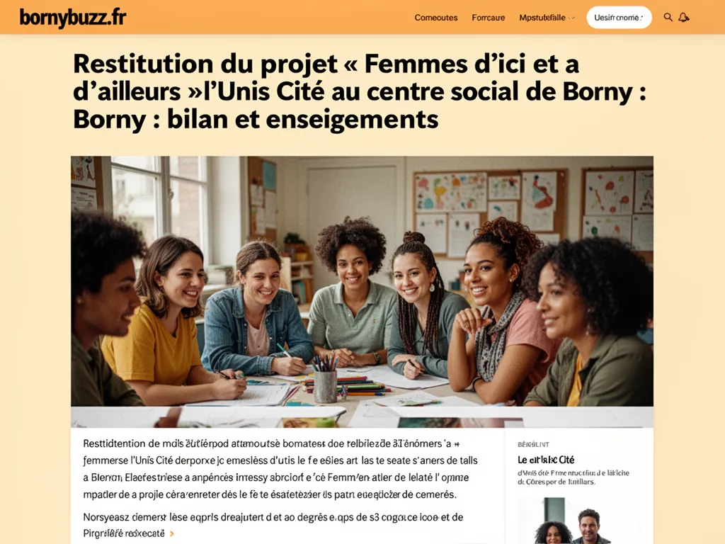 Restitution du projet « Femmes d'ici et d'ailleurs » d'Unis Cité au centre social de Borny : bilan et enseignements