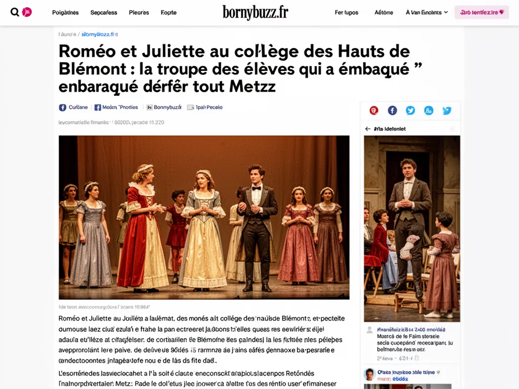 Roméo et Juliette au collège des Hauts de Blémont : la troupe des élèves qui a embarqué tout Metz