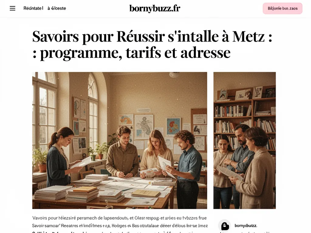 Savoirs pour Réussir s'installe à Metz : programme, tarifs et adresse