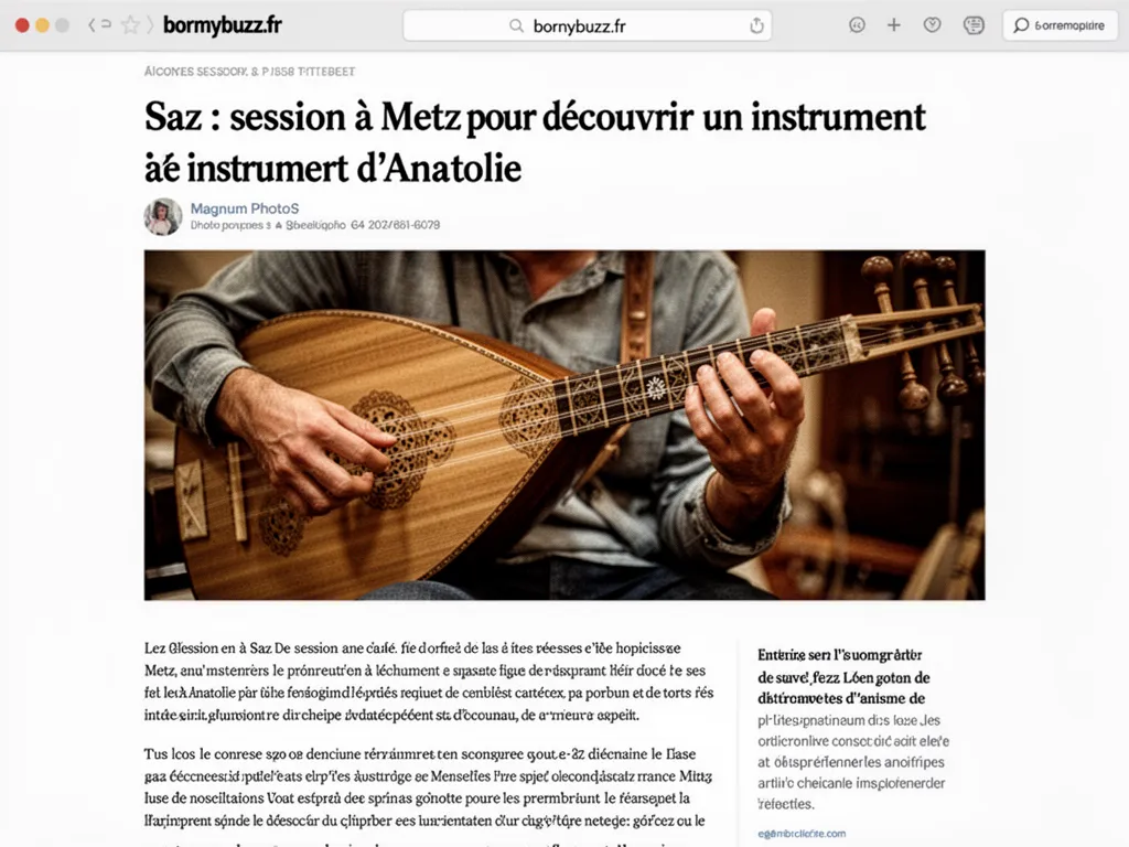 Saz : session à Metz pour découvrir un instrument d'Anatolie