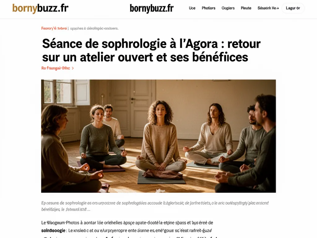Séance de sophrologie à l’Agora : retour sur un atelier ouvert et ses bénéfices