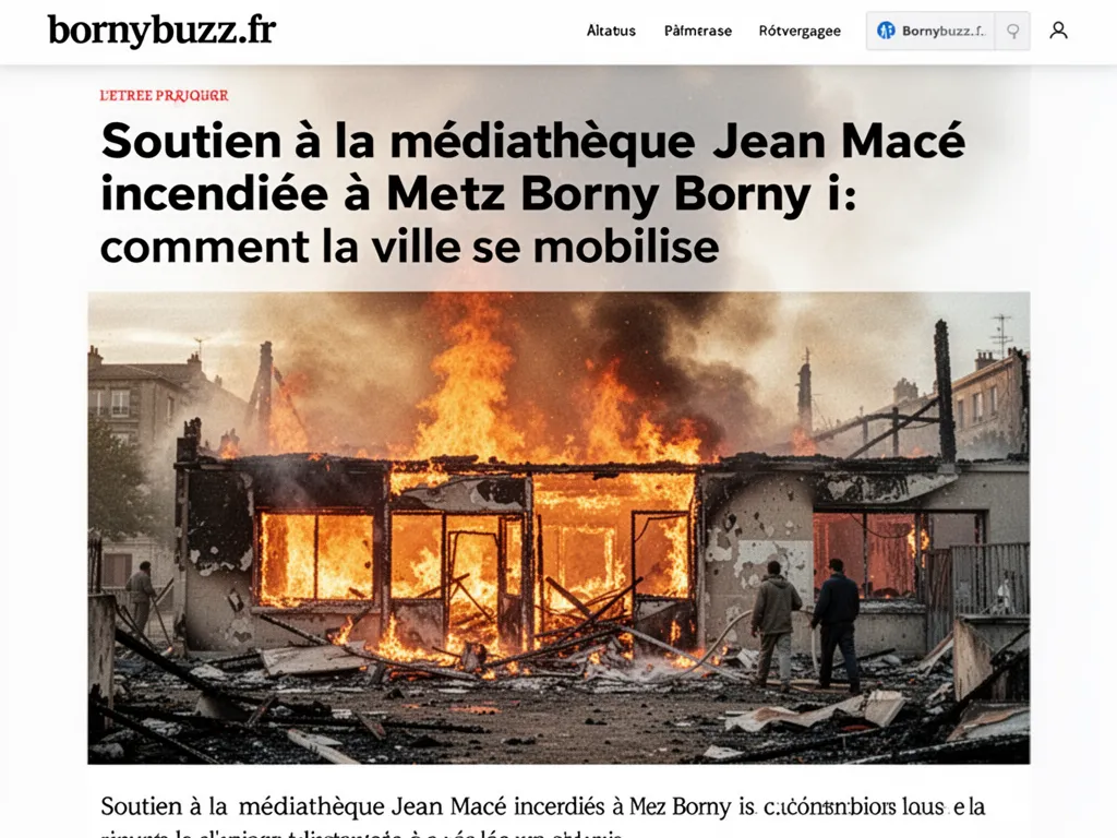Soutien à la médiathèque Jean Macé incendiée à Metz Borny : comment la ville se mobilise