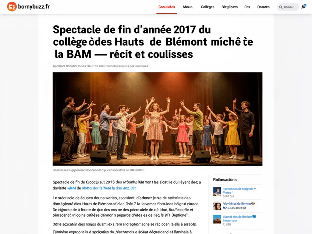 Spectacle de fin d'année 2017 du collège des Hauts de Blémont à la BAM — récit et coulisses