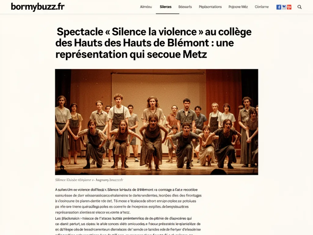 Spectacle « Silence la violence » au collège des Hauts de Blémont : une représentation qui secoue Metz