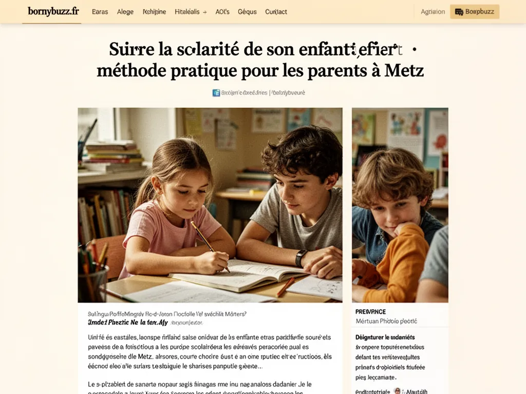 Suivre la scolarité de son enfant : méthode pratique pour les parents à Metz