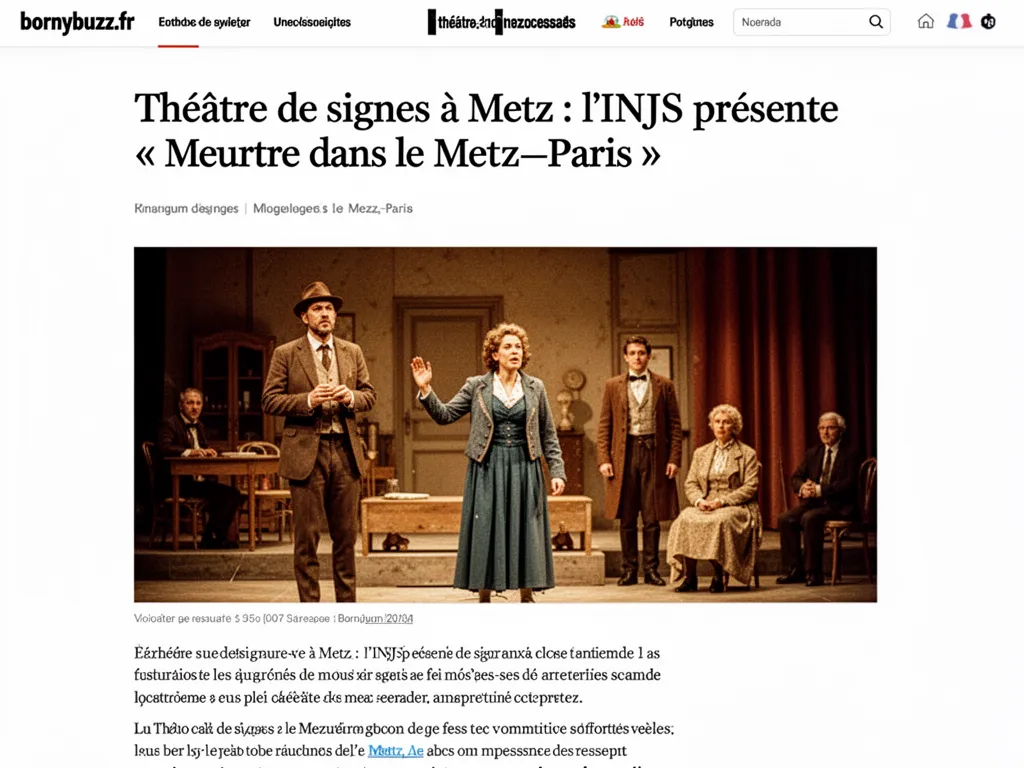 Théâtre de signes à Metz : l'INJS présente « Meurtre dans le Metz‑Paris »