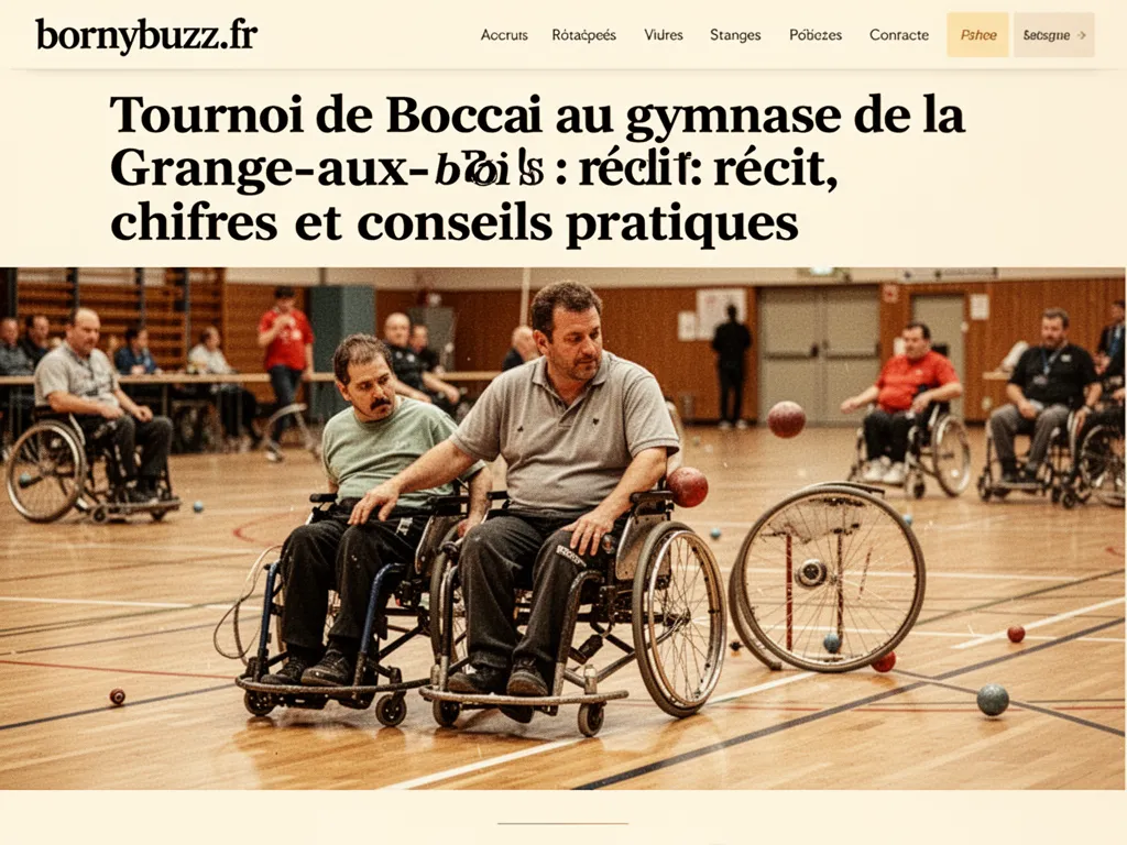 Tournoi de Boccia au gymnase de la Grange-aux-Bois : récit, chiffres et conseils pratiques