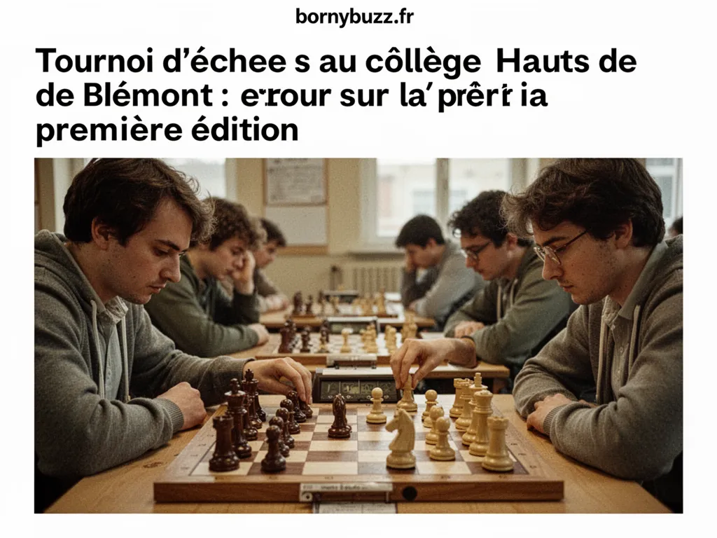 Tournoi d'échecs au collège Hauts de Blémont : retour sur la première édition