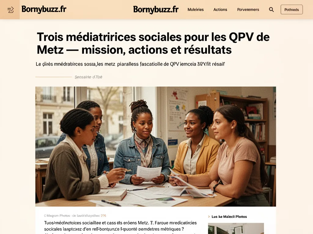 Trois médiatrices sociales pour les QPV de Metz — mission, actions et résultats